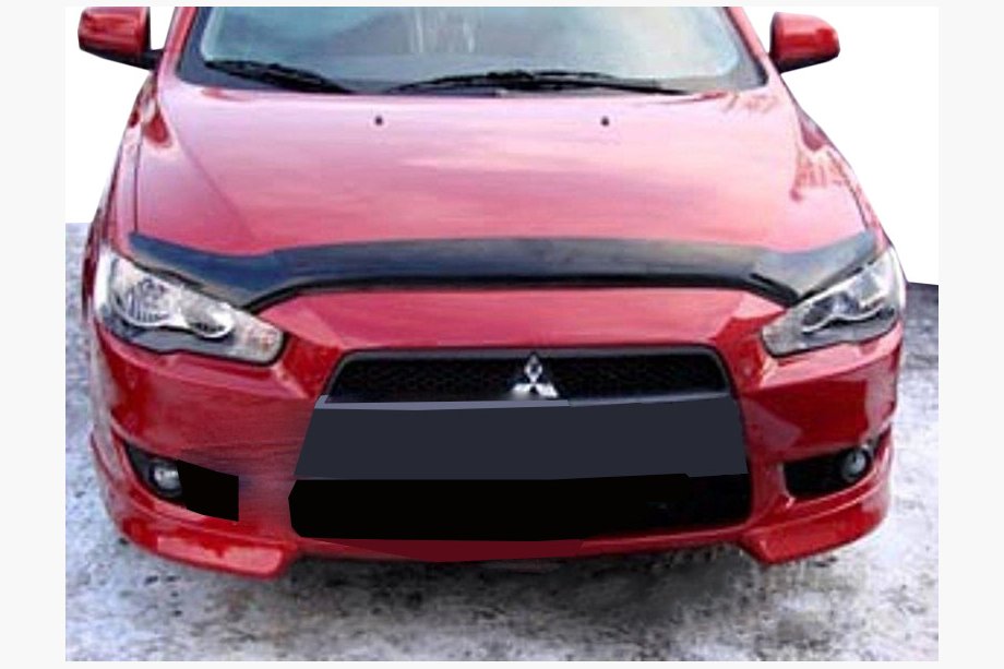 Mitsubishi Lancer X 2008- рр. Дефлектор капота довгий 2007-2011 (SIM) Image