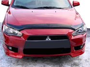 Mitsubishi Lancer X 2008- рр. Дефлектор капота довгий 2007-2011 (SIM) фото 1