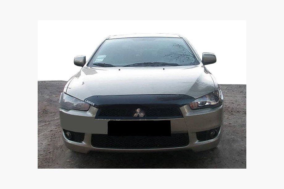 Mitsubishi Lancer X 2008- рр. Дефлектор капота короткий 2007-2011 (SIM) Image