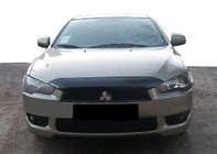 Mitsubishi Lancer X 2008- рр. Дефлектор капота короткий 2007-2011 (SIM) фото 1