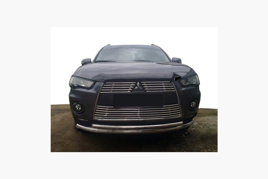 Mitsubishi Outlander 2006-2012 рр. Дефлектор капота короткий 2009-2012 (SIM) Image