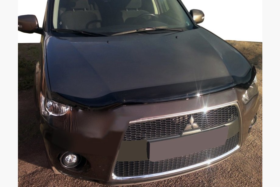 Mitsubishi Outlander 2006-2012 рр. Дефлектор капота довгий 2009-2012 (SIM) Image