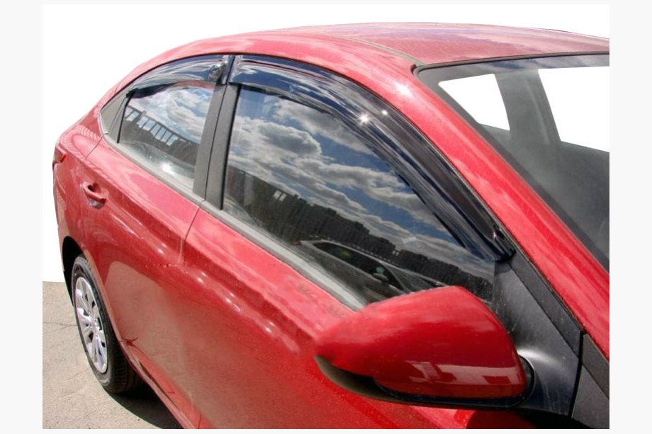 Hyundai Accent 2017-2023 рр. Вітровики (4 шт, SIM) Image