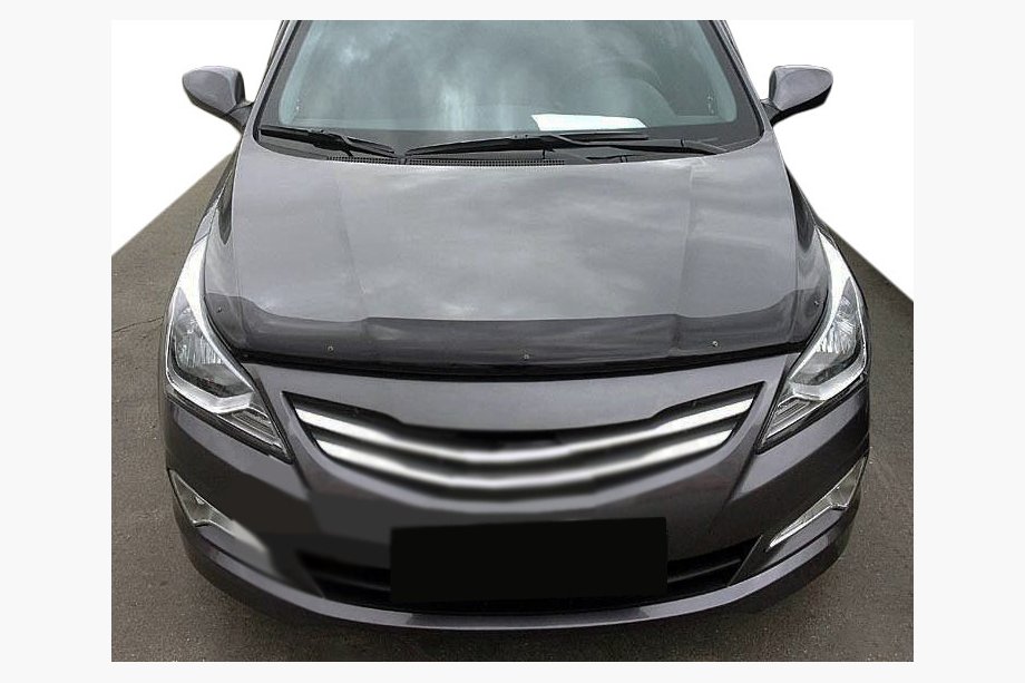 Hyundai Accent 2011-2017 рр. Дефлектор капота 2014-2017 (SIM) Image