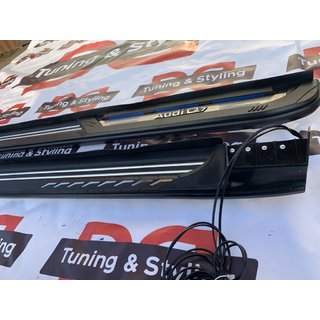 Бокові пороги OEM V3 (2 шт., алюміній) Audi Q7 2015- рр. фото 2