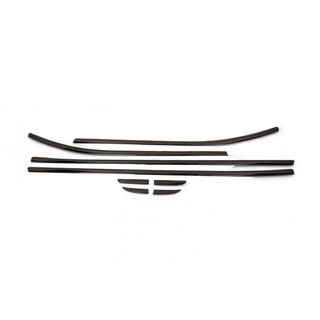 Окантовка вікон Чорний хром (HB, 8 шт, нерж) Renault Clio IV 2012-2019 рр. фото 1