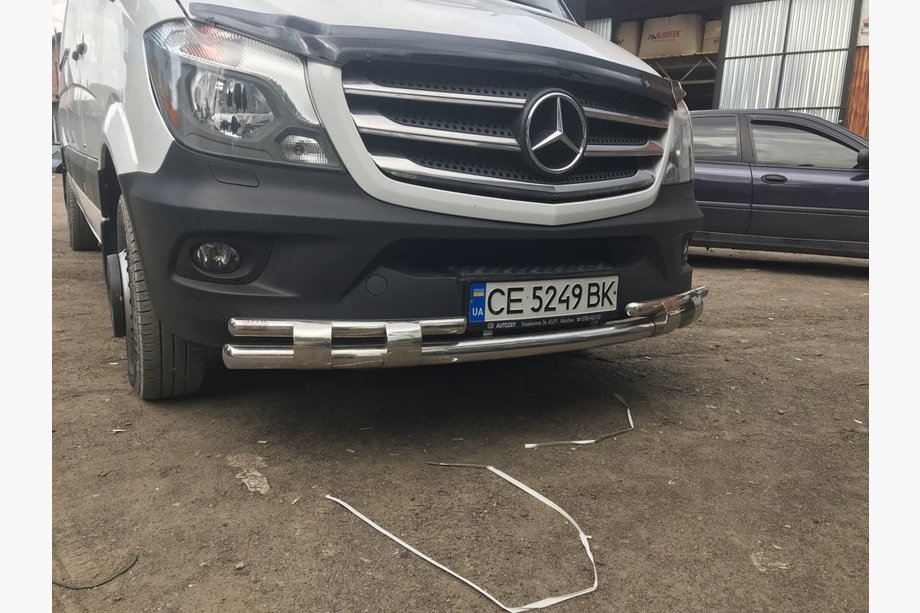 Mercedes Sprinter W906 2006-2018 рр. Передня нижня дуга Shark (нерж.) Фото 4