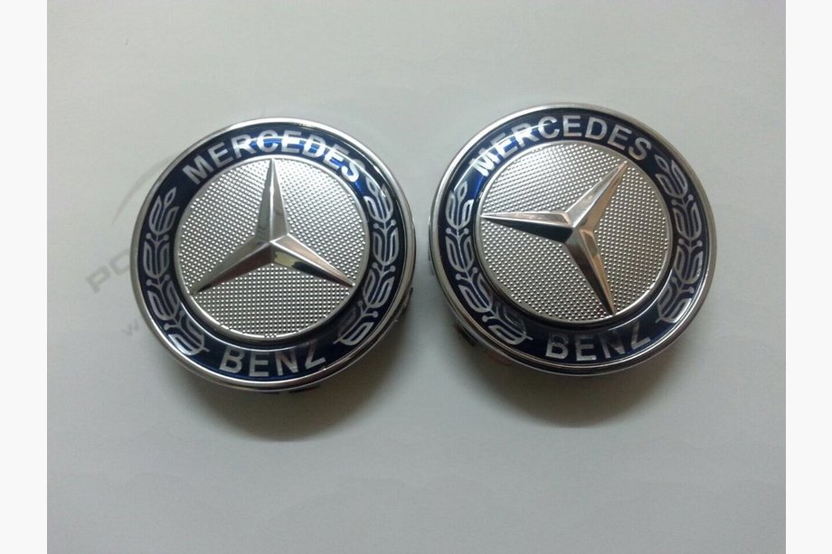 Mercedes GL class X164 2006-2012 рр. Ковпачки в оригінальні диски 71 мм (сині, 4 шт) Image