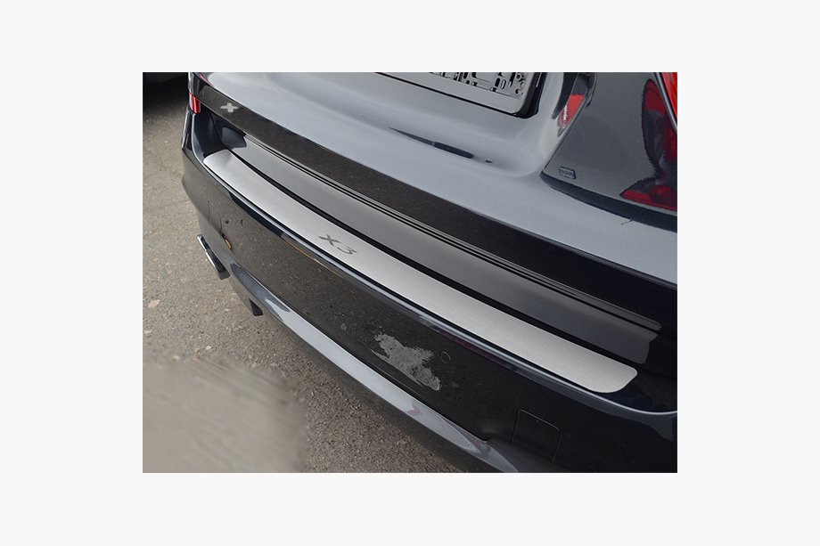BMW X3 F25 2011-2018 рр. Накладка зі сталі на задній бампер НатаНика (нерж.) Фото 1