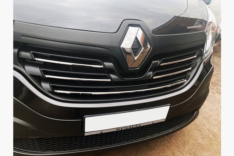Renault Trafic 2015- рр. Накладки на решітку 2015-2019 (5 шт, нерж) Image