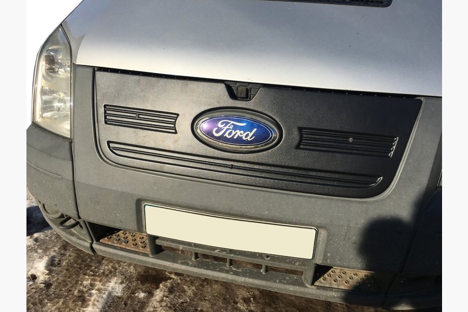 Ford Transit 2000-2014 рр. Зимова накладка на решітку (2006-2014) Глянцева Фото 2