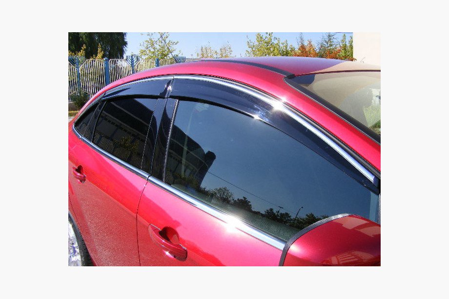 Honda Civic Sedan VIII 2006-2011 рр. Вітровики з хромованим молдингом (4 шт, Niken) Image