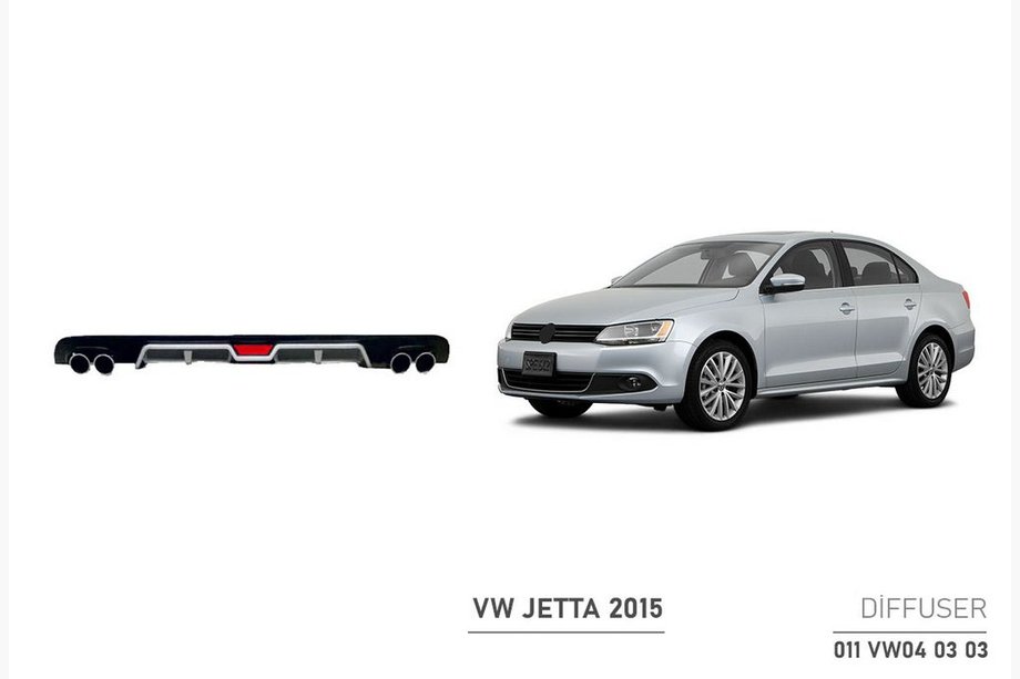 Volkswagen Jetta 2011-2018 рр. Накладка на задній дифузор (2014+, ABS, Чорна) Image