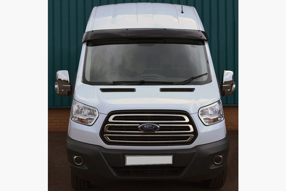 Ford Transit 2014- рр. Козирьок на лобове скло (чорний глянець, 5мм) Image