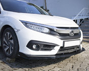 Honda Civic Sedan X 2016-2021 рр. Накладка на передній бампер ЛИП V1 (чорна) фото 1