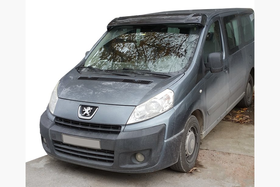 Fiat Scudo 2007-2015 рр. Козирьок на лобове скло (чорний глянець, 5мм) Image