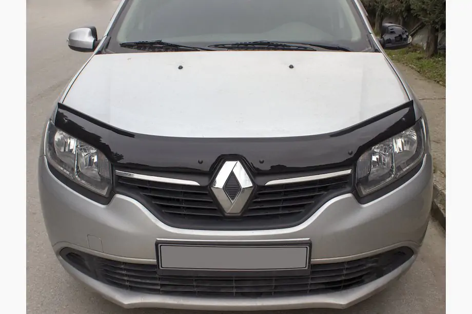 Renault Logan II 2013-2022 рр. Дефлектор капоту (EuroCap)