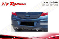 Opel Corsa D 2007-2014 рр. Накладка на задній дифузор (ABS, Чорна) фото 1