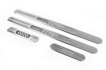 Opel Corsa D 2007-2014 рр. Накладки на пороги OmsaLine (нерж) фото 1