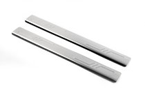 Peugeot 107 2005-2014 рр. Накладки на пороги OmsaLine (2 шт, нерж.) фото 1