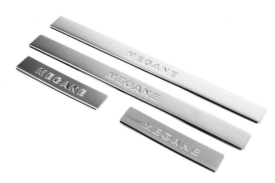 Renault Megane II 2004-2009 рр. Накладки на пороги (Omsa, 4 шт, нерж) Image