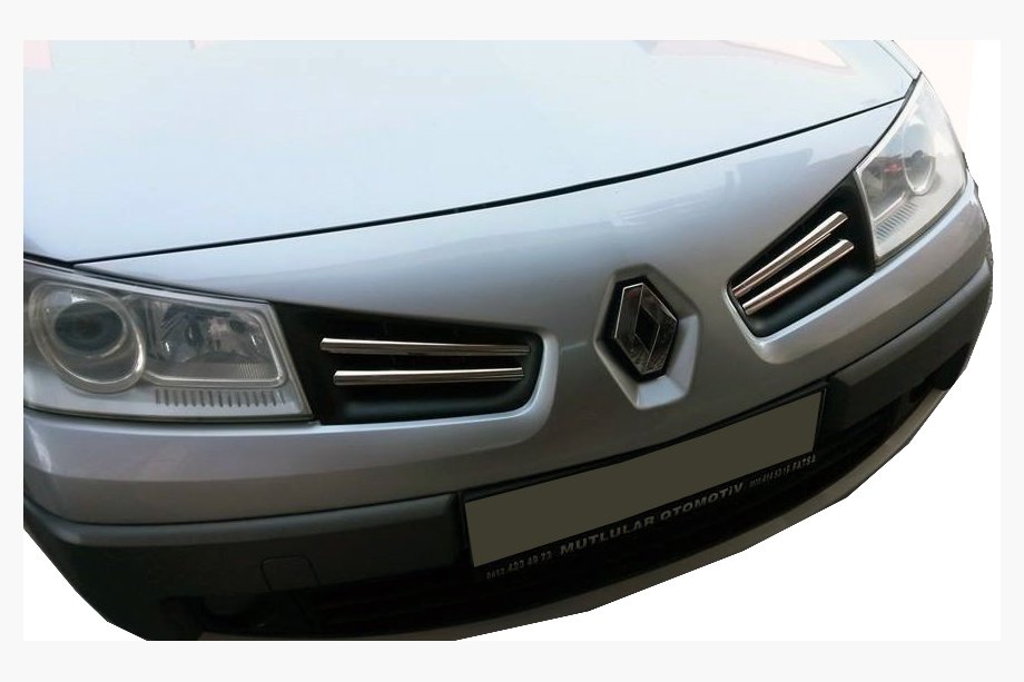 Renault Megane II 2004-2009 рр. Накладки на решітку (модель 2006↗, 4 шт, нерж) Image
