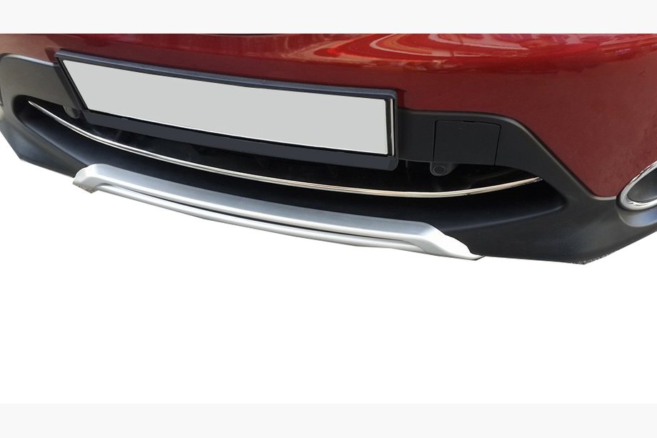 Nissan Qashqai 2014-2021 рр. Накладка на передній бампер (2014-2017, нерж) Image