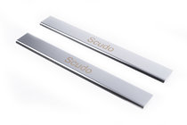 Fiat Scudo 2007-2015 рр. Накладки на пороги (Carmos, 2 шт, сталь) фото 1