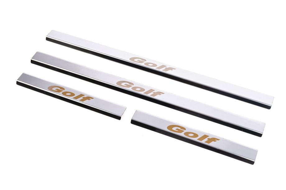 Volkswagen Golf 5 2003-2009 рр. Накладки на пороги Carmos V1 (4 шт, нерж) Image