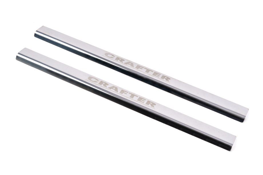 Volkswagen Crafter 2006-2016 рр. Накладки на пороги Laser (2 шт, сталь) Image