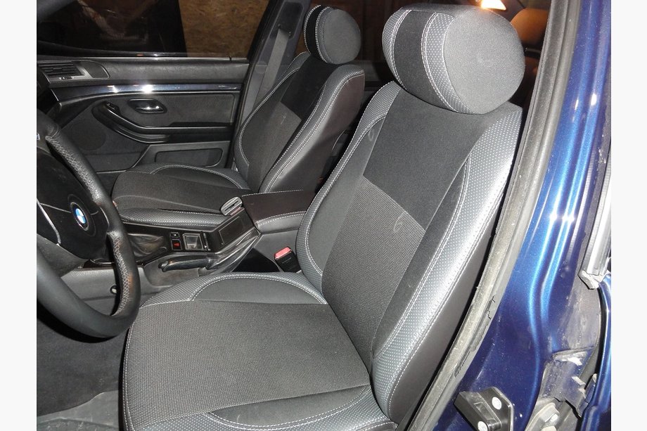 BMW 5 серія E39 1996-2003 рр. Авточохли (кожзам↗тканина, Premium) Image
