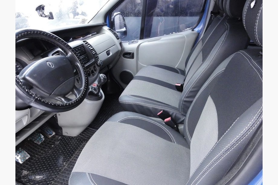 Opel Vivaro 2001-2015 рр. Авточохли (кожзам і тканина, Premium) Передні 1↗1 і салон Image