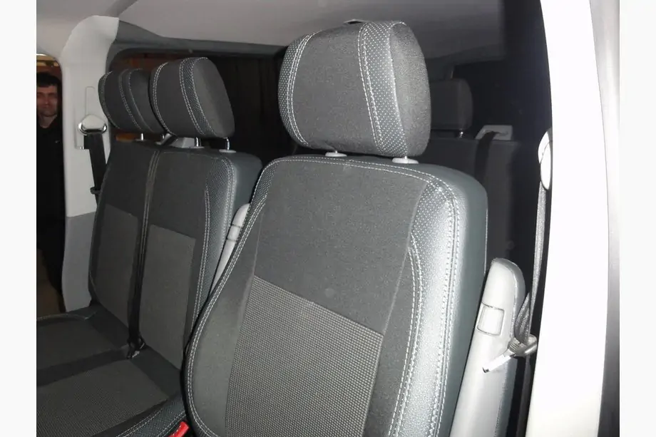 Volkswagen T5 Transporter 2003-2010 рр. Авточохли (кожзам↗тканина, Premium) Image