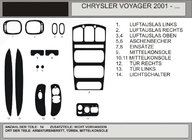 Chrysler Voyager 2001-2007 рр. Накладки на торпеду під дерево (2001↗) Алюміній фото 1