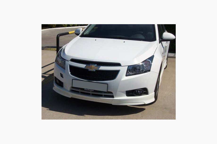 Chevrolet Cruze 2009-2015 рр. Накладка на передній бампер SD (Meliset, під фарбування) Image