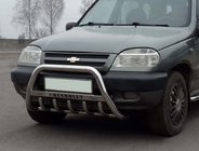 Chevrolet Niva 1998-2020 рр. Кенгурятник WT004 (нерж) фото 1