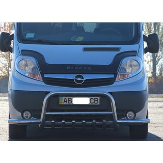 Кенгурятник з вусами WT003-Plus (нерж.) Nissan Primastar 2002-2014 рр. фото 2