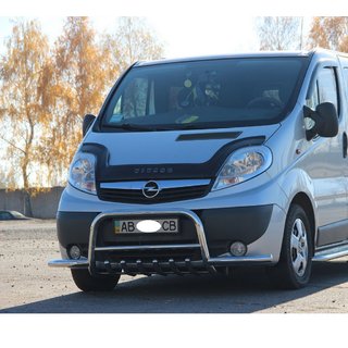 Кенгурятник з вусами WT003-Plus (нерж.) Nissan Primastar 2002-2014 рр. фото 3