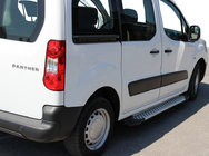 Peugeot Partner Tepee 2008-2018 рр. Бокові пороги Allmond Grey (2 шт., алюм.) фото 1