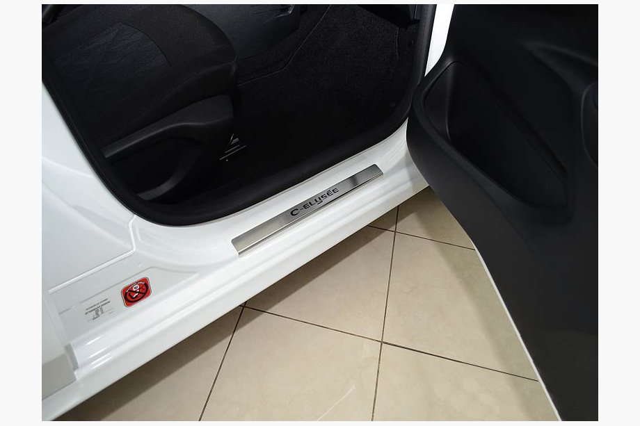 Citroen C-Elysee 2013-2022 рр. Накладки на пороги Натанико (4 шт, нерж) Image