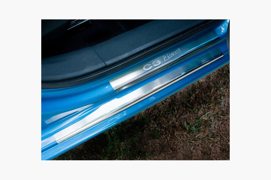 Citroen C-3 Picasso 2010-2017 рр. Накладки на пороги Натаніка Преміум (8 шт, нерж) Image