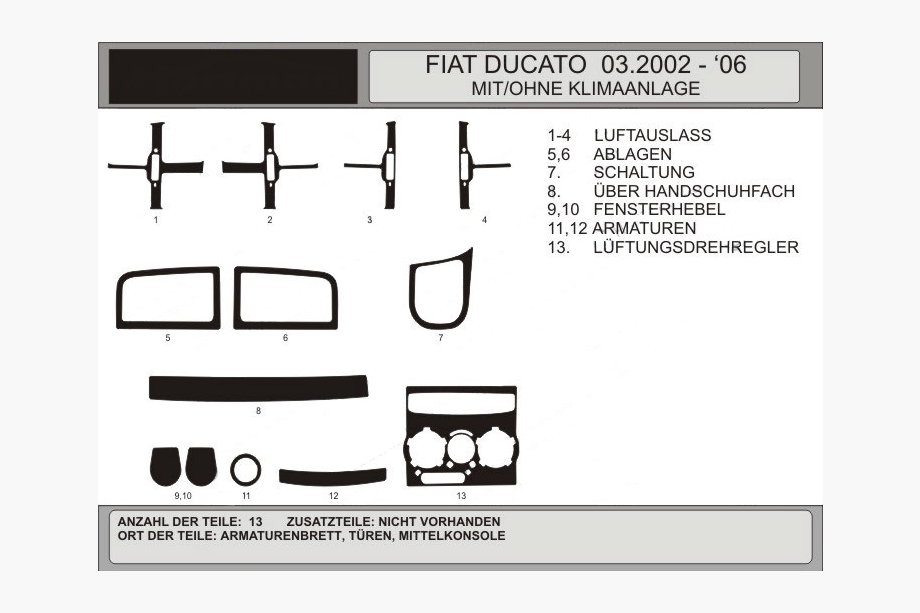 Citroen Jumper 1995-2006 рр. Накладки на панель (модель 2002-2006) Image