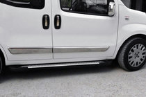 Fiat Fiorino/Qubo 2008-2024 рр. Бокові пороги Allmond Grey (2 шт., алюм.) фото 1