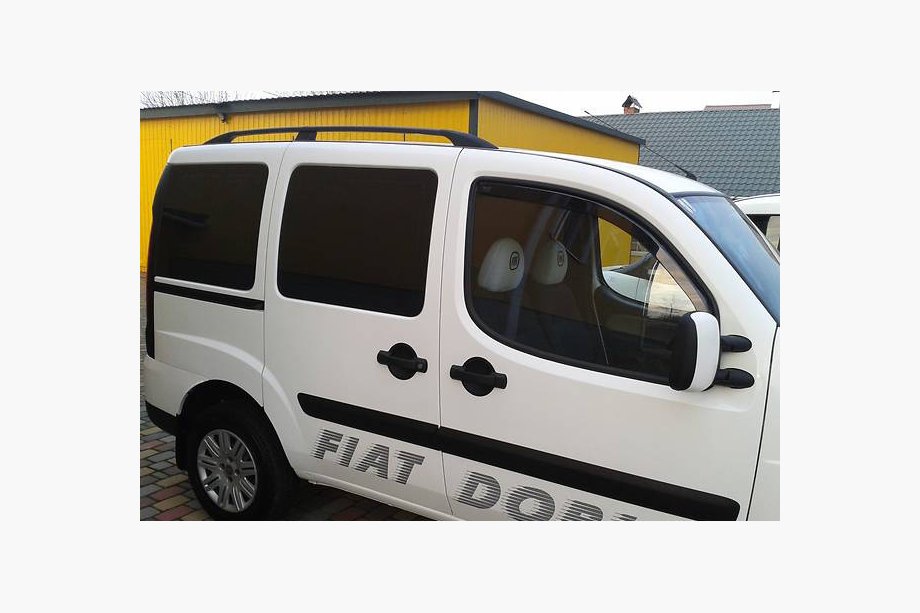 Fiat Doblo I 2005-2010 рр. Рейлінги Чорні Максі база, пластикові ніжки Фото 3