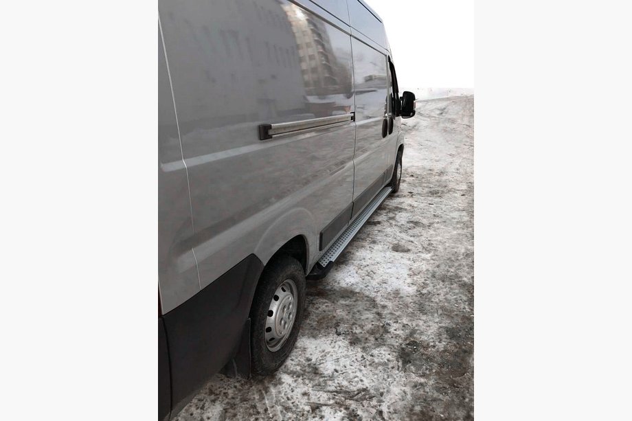 Citroen Jumper 2007-2025 рр. Бокові пороги Allmond Grey (2 шт., алюм.) Image