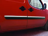 Fiat Doblo I 2005-2010 рр. Молдинг дверний Вузька модель (4 шт, нерж) фото 3