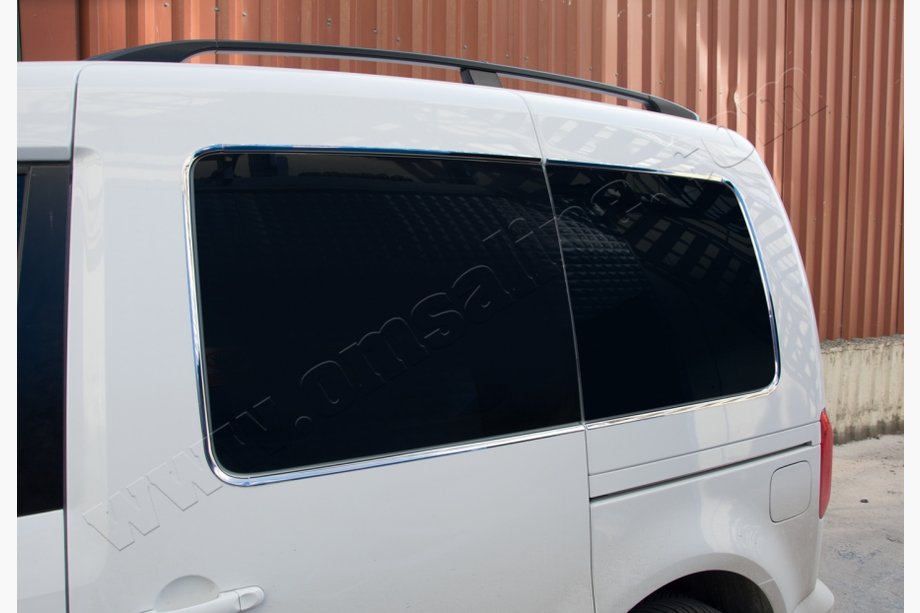 Volkswagen Caddy 2004-2010 рр. Обведення задніх стекол (12 шт, нерж) Image