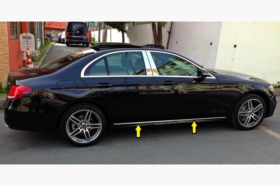 Mercedes E-сlass W213 2016-2023 рр. Хром на молдинг дверний тип-1 (4 шт, нерж) Image