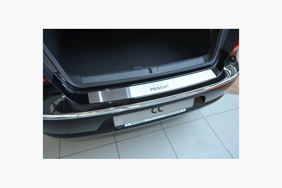 Volkswagen Passat CC 2008-2018 рр. Накладка на задній бампер Натаніка (нерж.) Фото 1