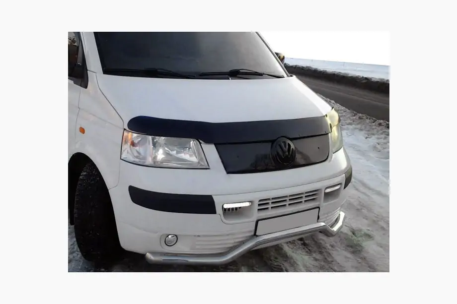 Volkswagen T5 Transporter 2003-2010 рр. Зимова верхній накладка на решітку Глянцева Фото 5